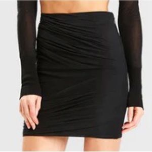 Herve Leger X Julia Restoin Roitfeld Black Mesh Overlay Bodycon Mini Skirt - NWT